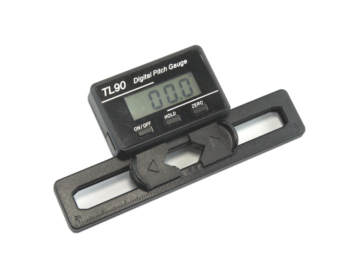 YoCoo TL90 LCD Display Digital Pitch Gauge Screw Pitch Gauge with Gyro Sensor for RC Airplane Helicopter ST250-800 Size 